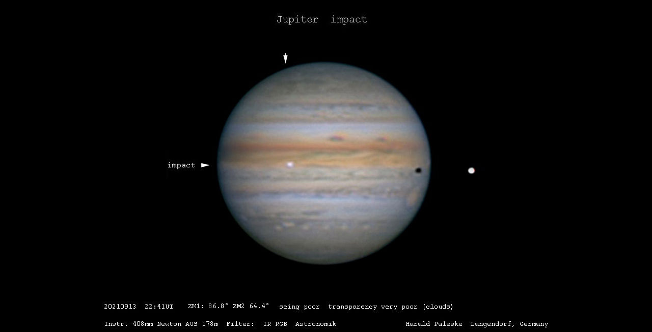 Något stort slog ner på Jupiter förra veckan