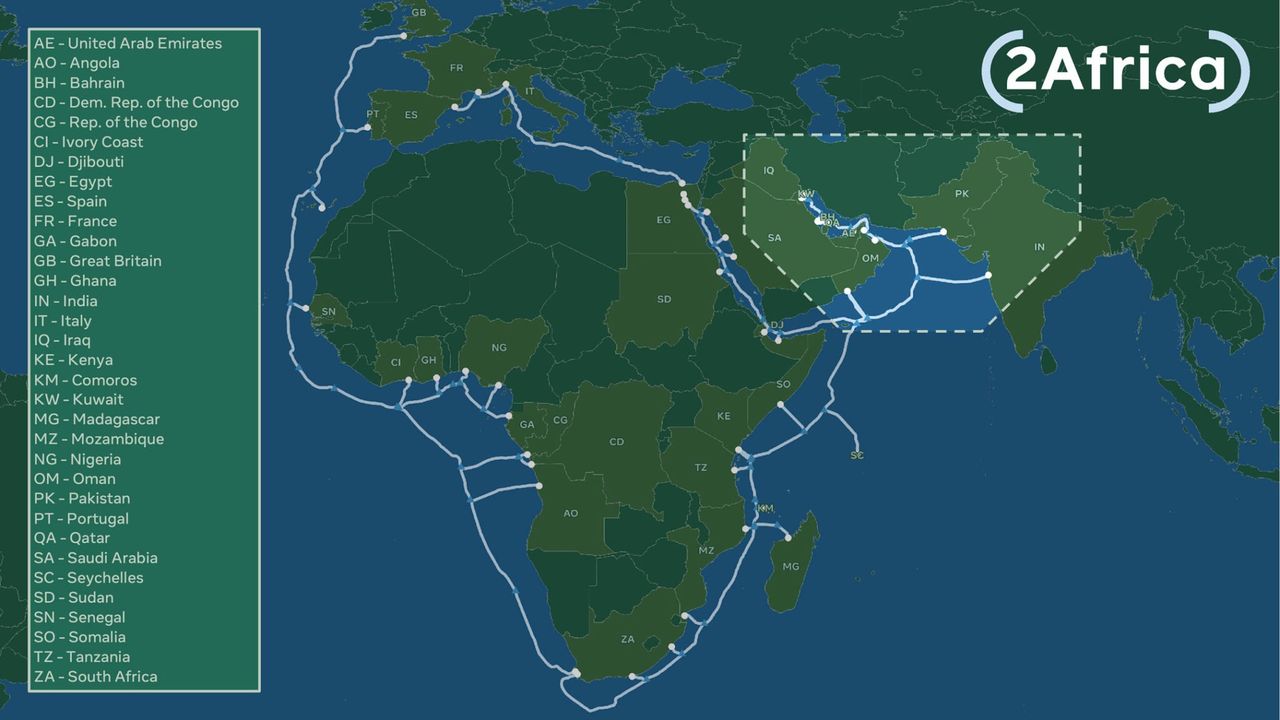Facebooks 2Africa-kabel blir ännu längre