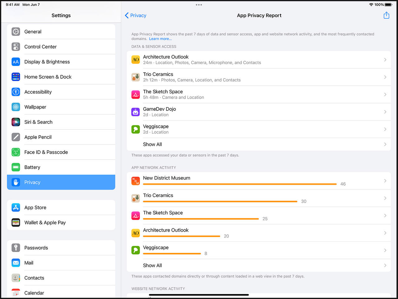 iOS 15.2 får App Privacy Report