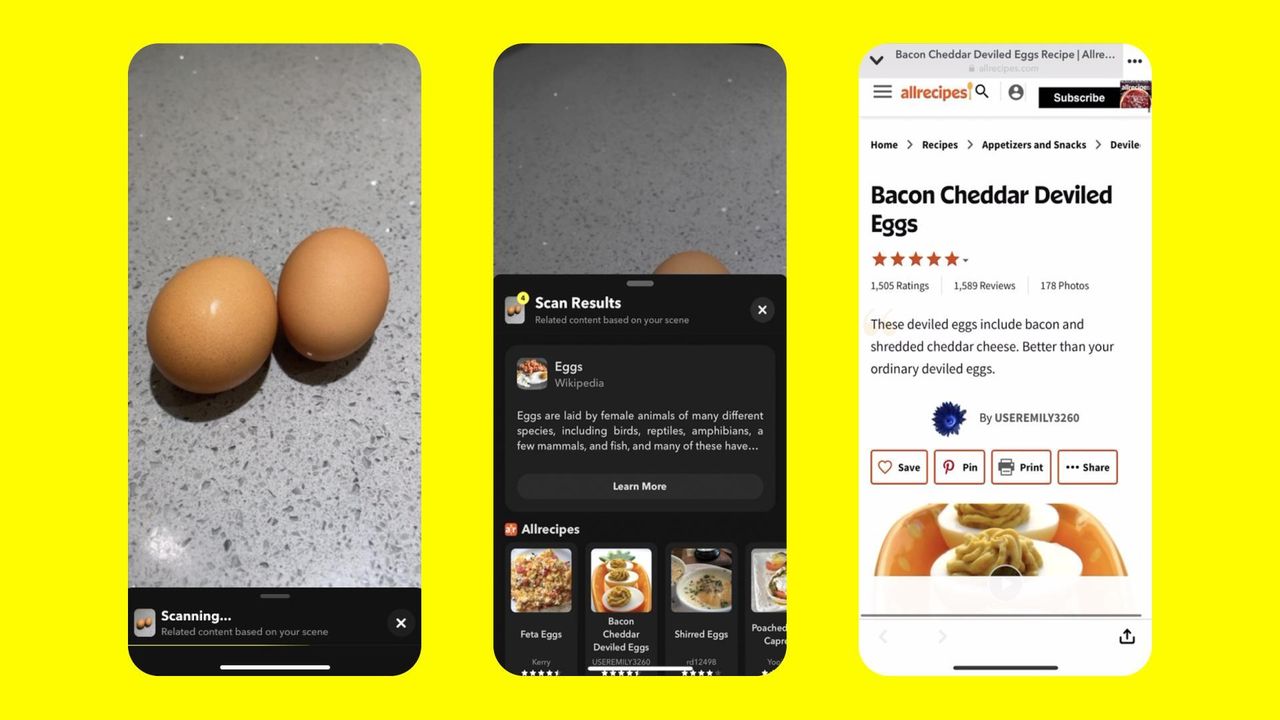 Snapchats kamera kan nu känna igen matvaror