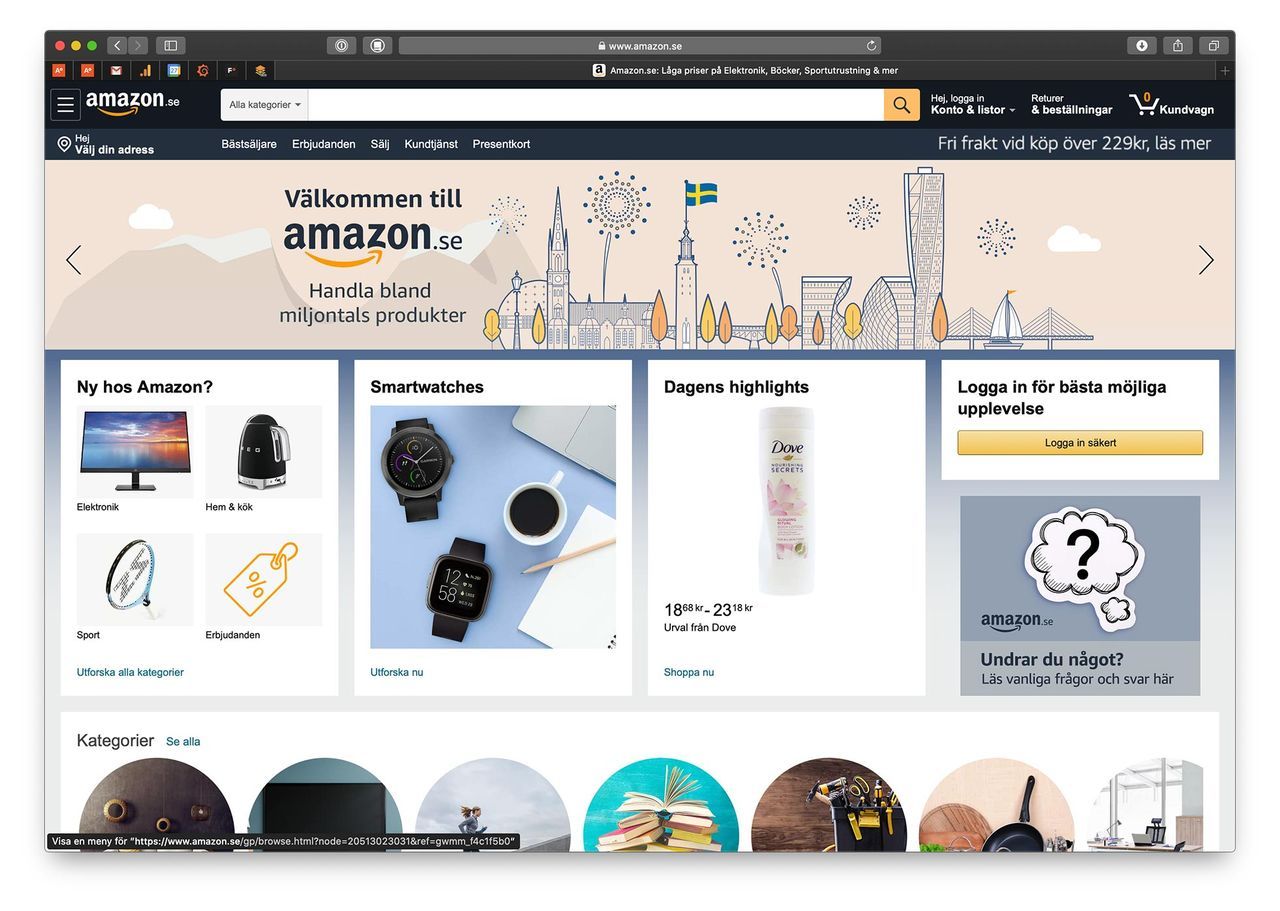 Två av tio svenskar har handlat på Amazon.se