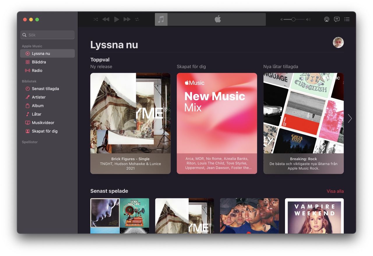 Betan av macOS 12.2 får ny Apple Music-app