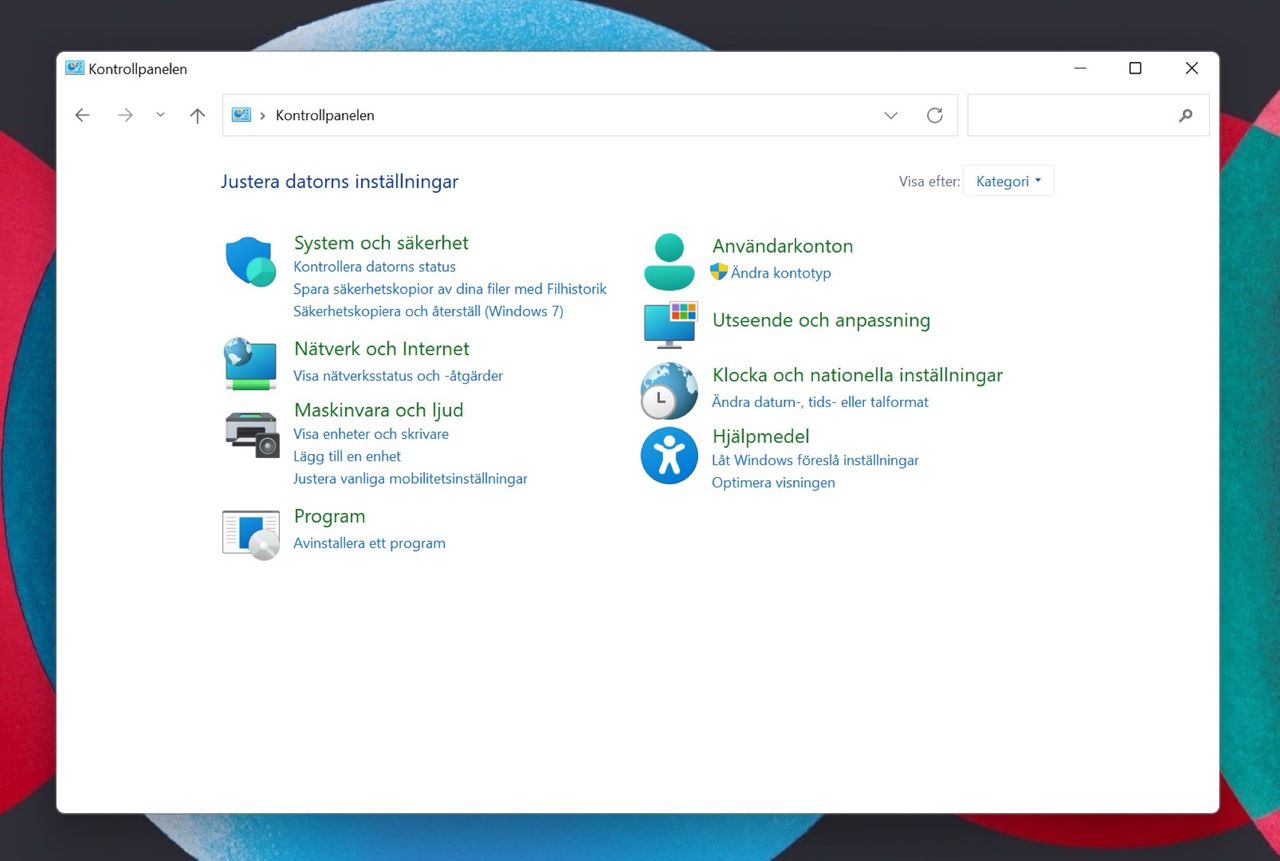 Microsoft tar bort ännu mer av kontrollpanelen i Windows 11