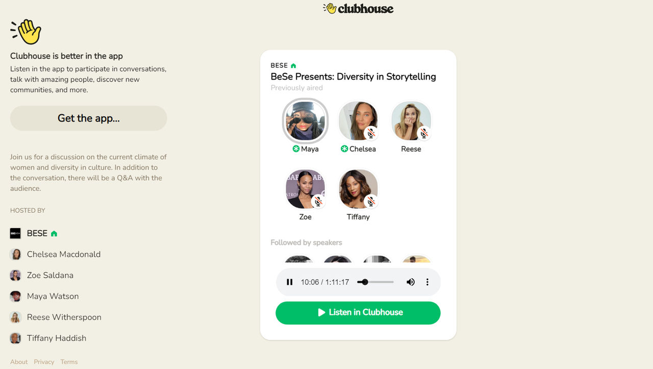 Nu finns Clubhouse på webben