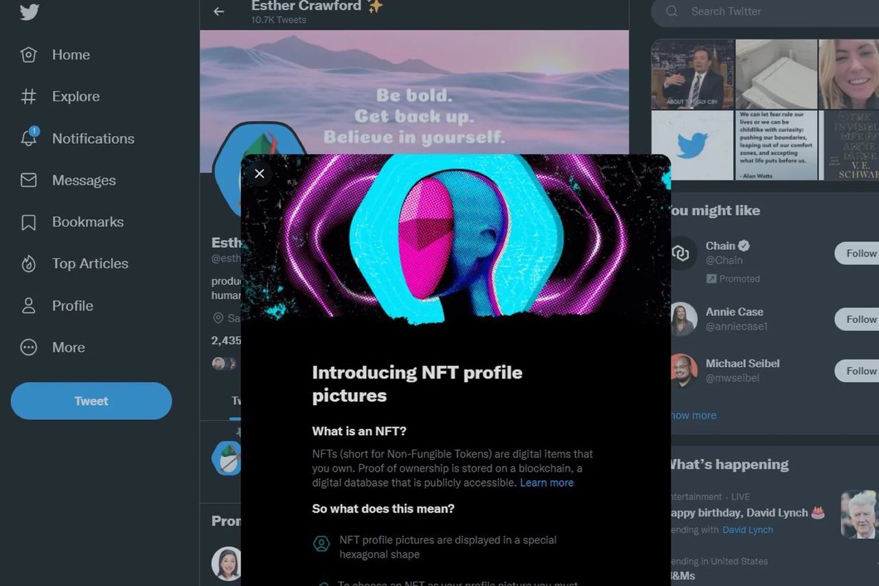 Nu går det att se vilka som äger NFT:s på Twitter