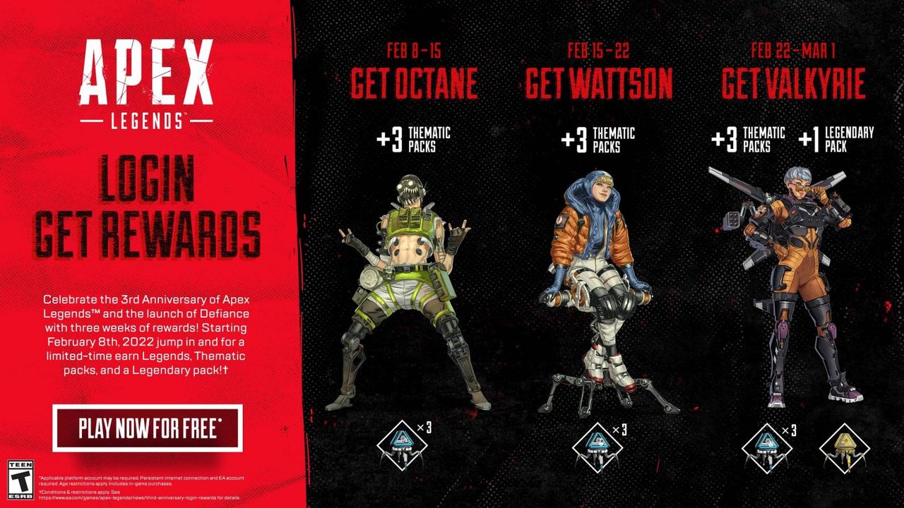 Apex Legends firar födelsedag med presenter till spelarna