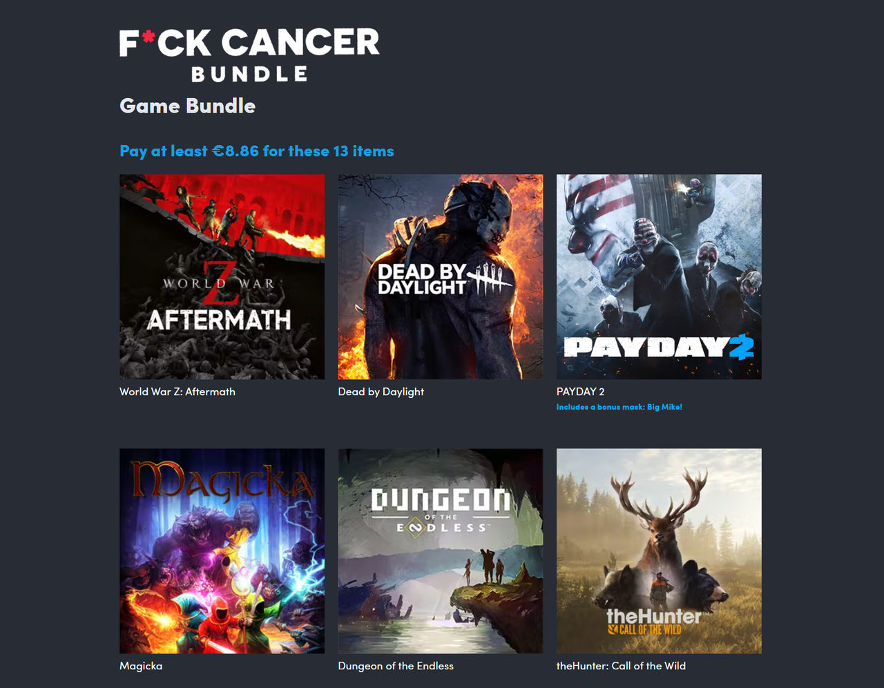 Humble Bundle släpper F*CK Cancer-paket