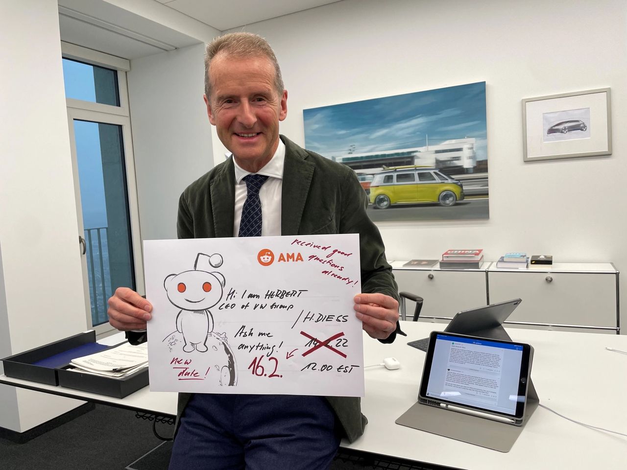Volkswagen-chefen Herbert Diess ska göra en AMA