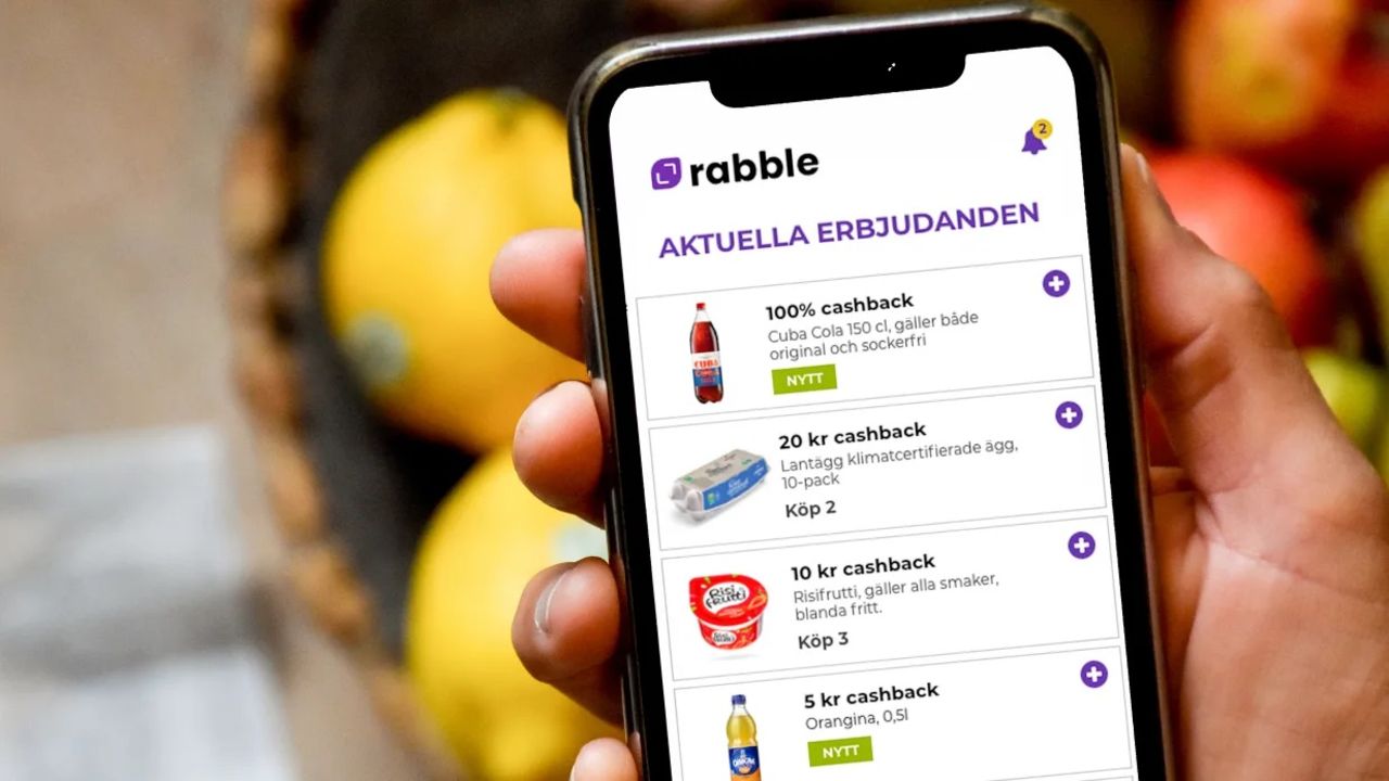 Rabble lanserar app för cashback på matvaror