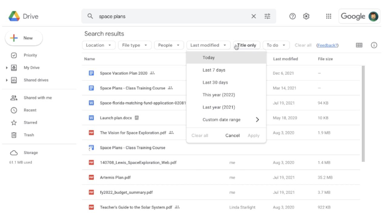 Google gör det lättare att söka i Drive