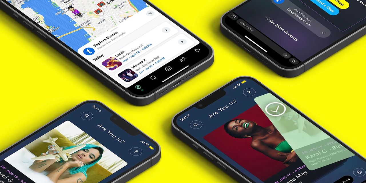Snapchat börjar visa event från Ticketmaster på snapkartan