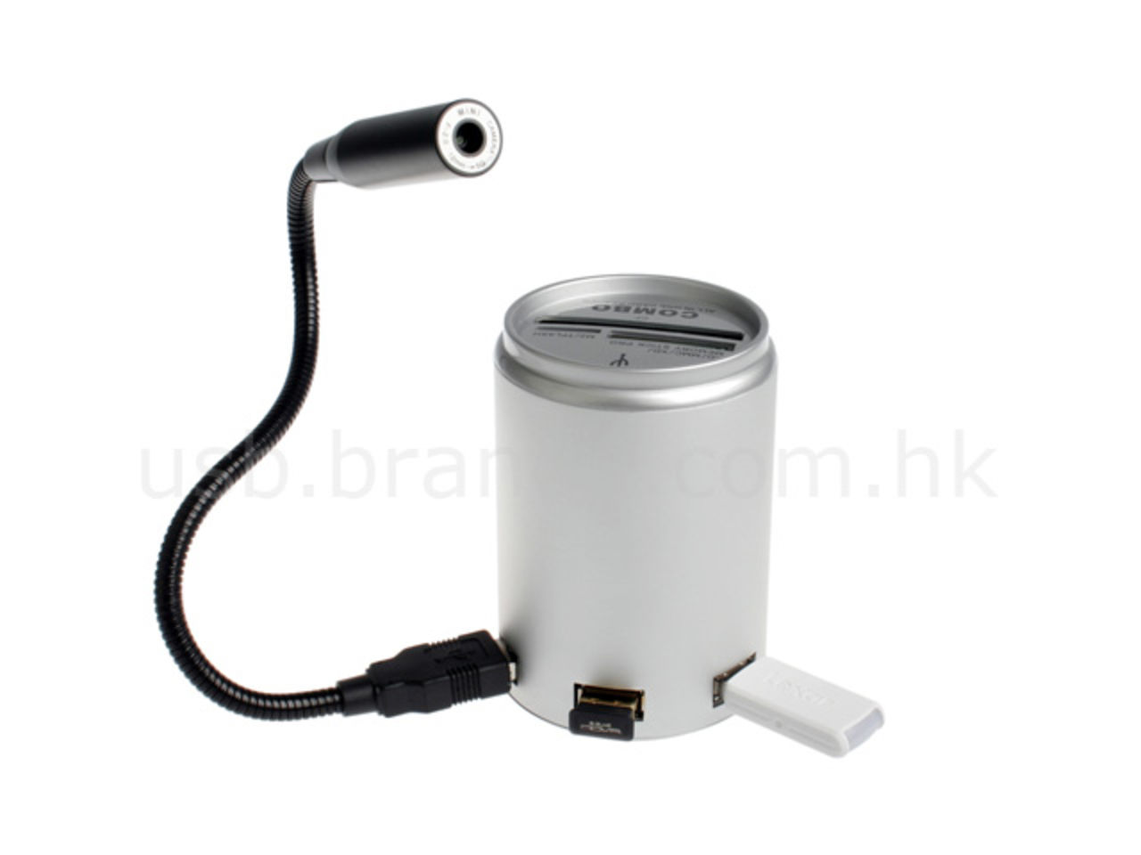 Burkig kortläsare med USB-hub