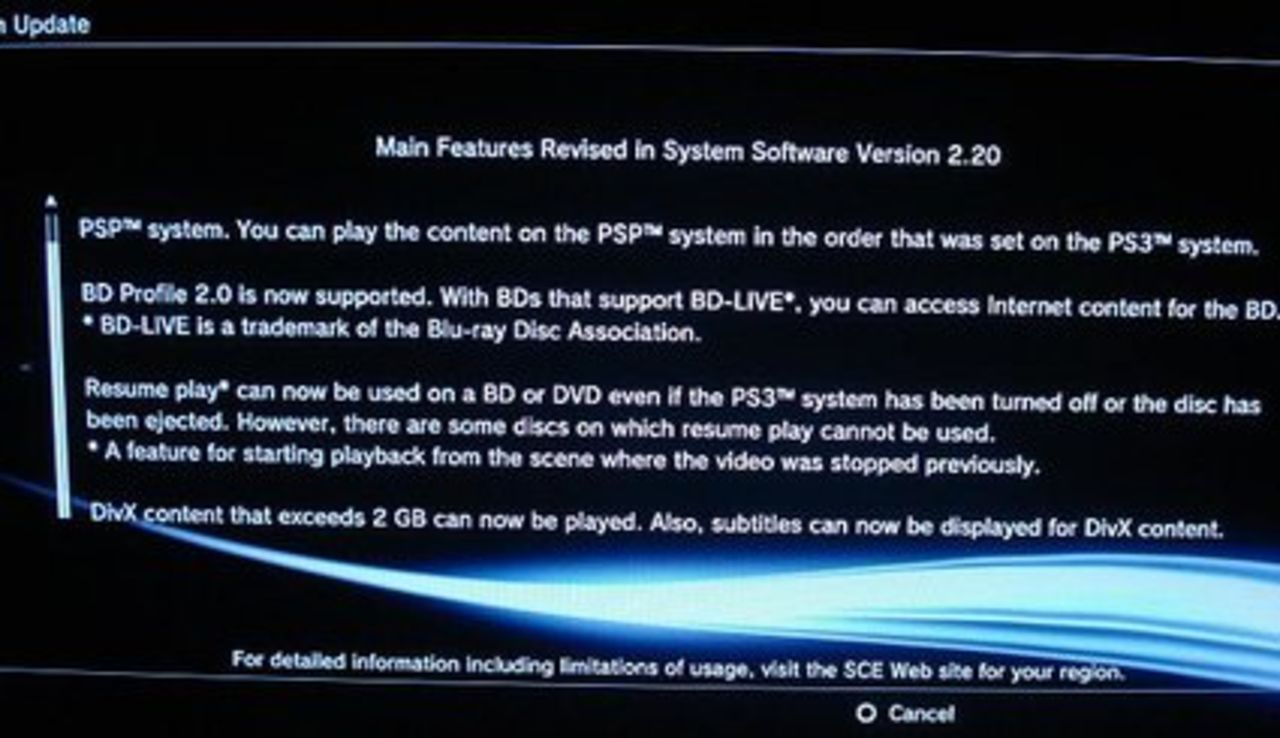PS3 Firmware 2.20