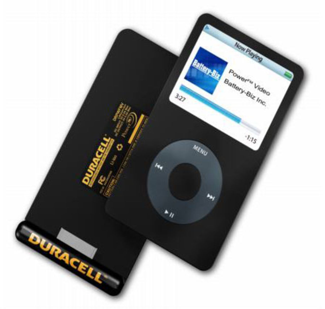 Extrabatteri och FM-sändare för iPod video