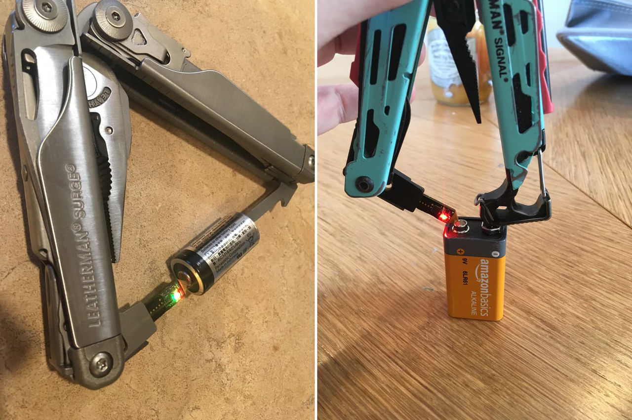 Använd Leathermans multiverktyg som voltmätare