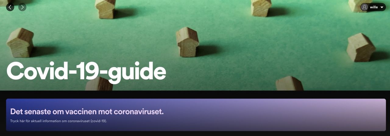 Spotify har börjat rulla ut Covid-19-information