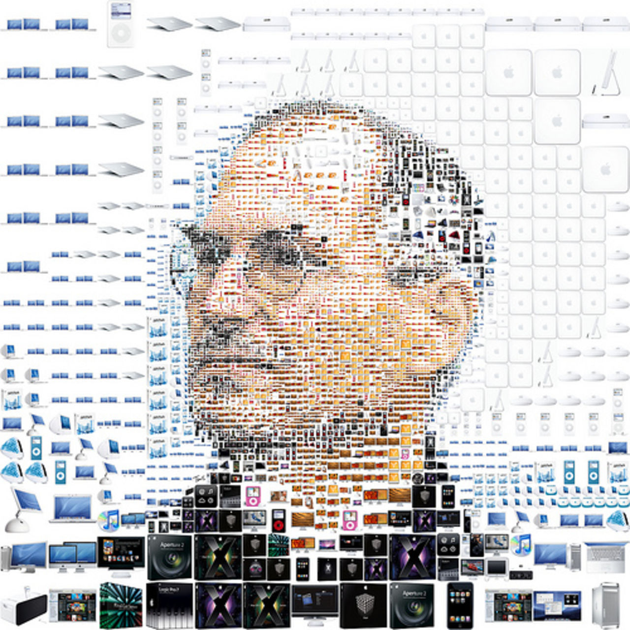 Steve Jobs som Apple-mosaik