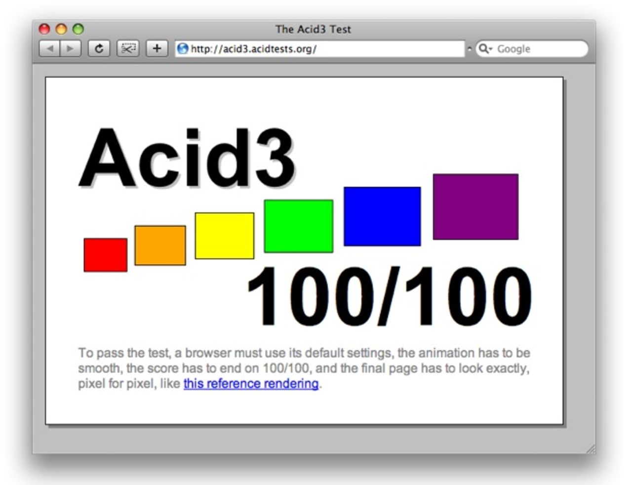 Webkit klarar Acid3-testet