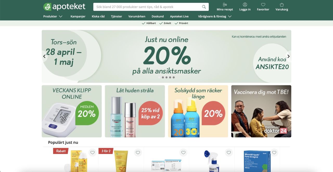 Apoteket skickade data till Facebook 