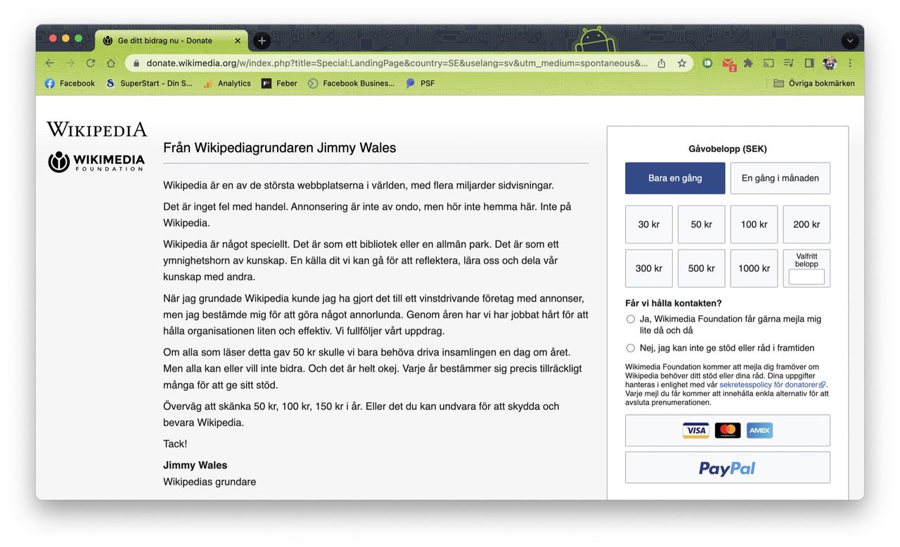 Wikimedia slutar ta emot kryptodonationer