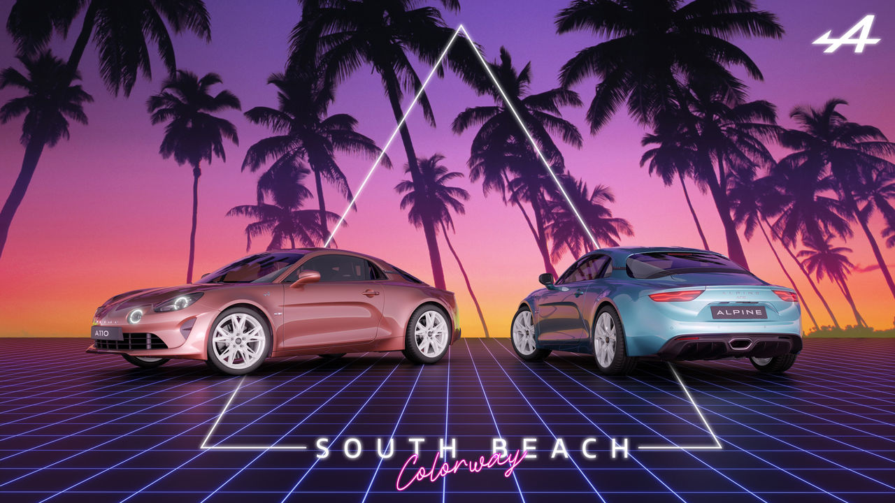 Alpine A110 med Miami-stuk