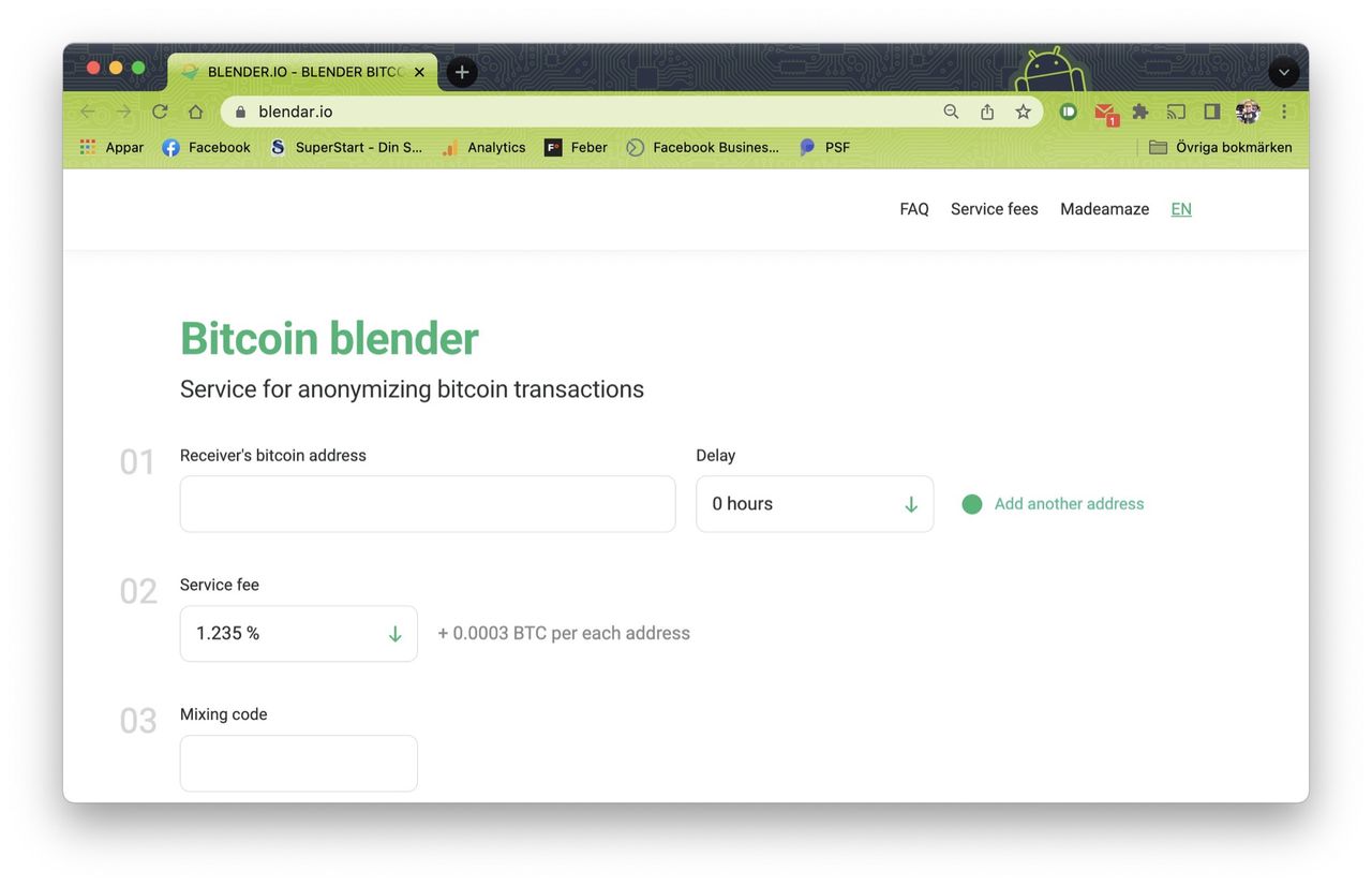 Bitcoin-mixern Blender.io straffas av USA