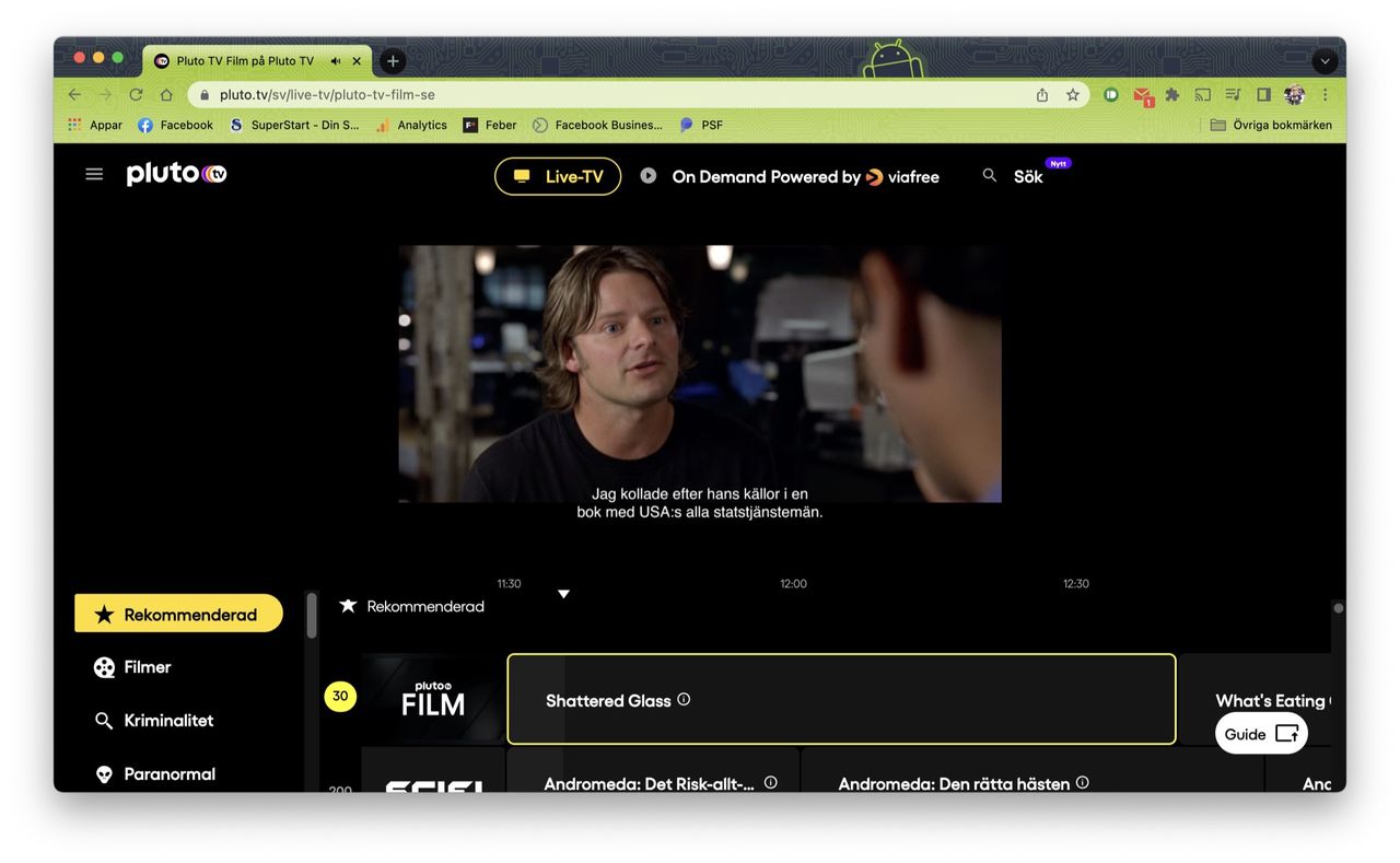 Pluto TV har smyglanserat sin tjänst