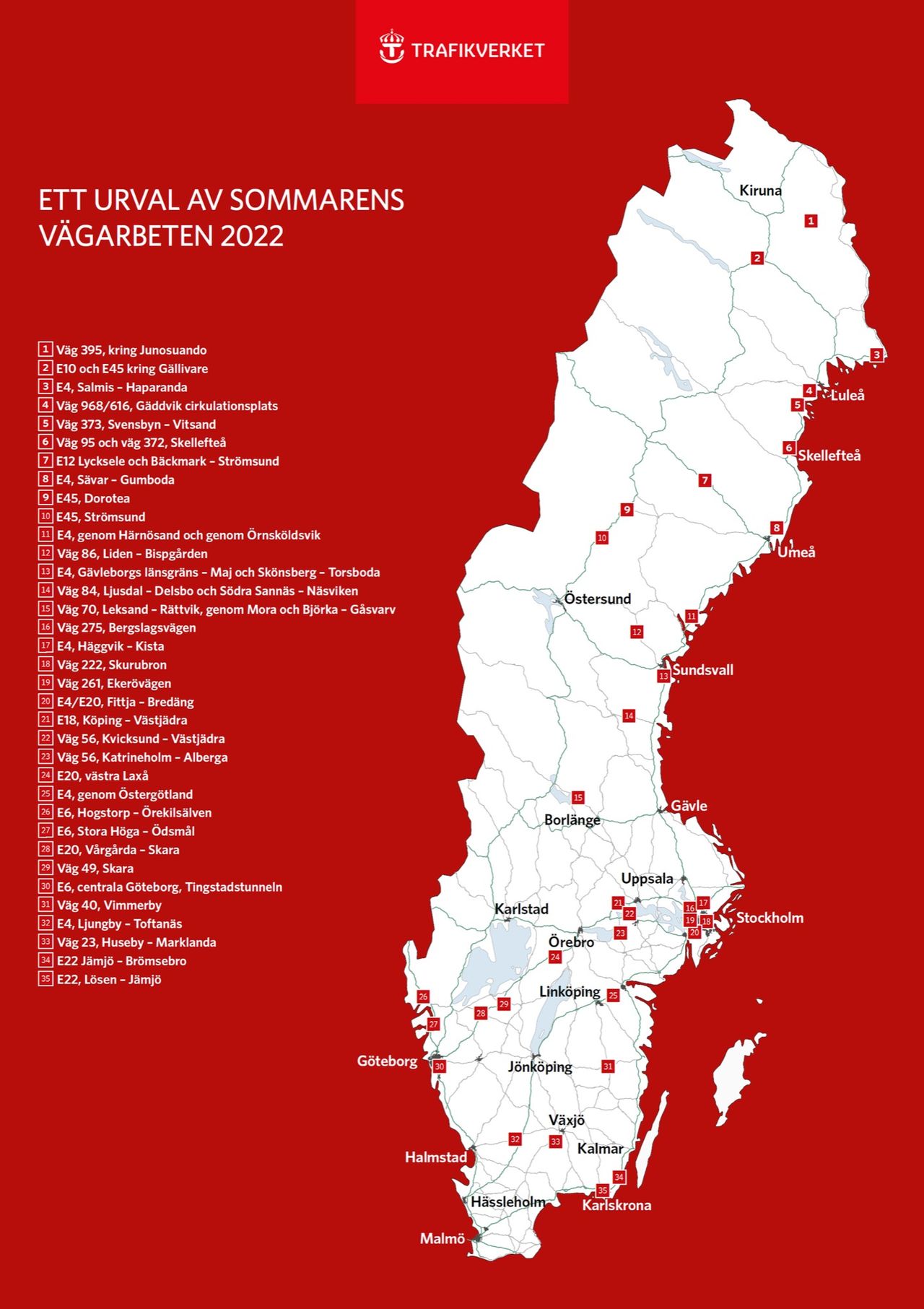 Här är sommarens vägarbeten