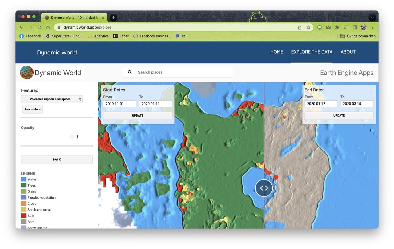 Google släpper tjänsten Dynamic World