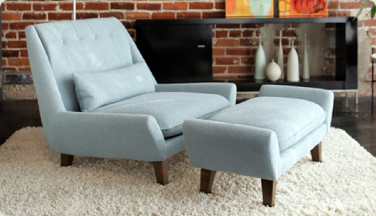 Palms I Chair & Ottoman
