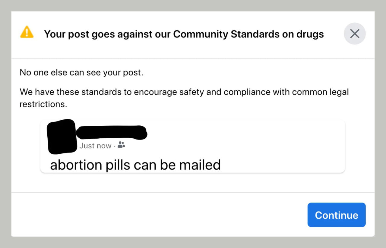 Facebook tar bort  inlägg som erbjuder abortpiller