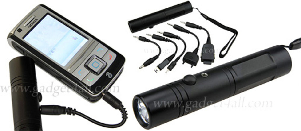 Ficklampa som laddar upp mobilen