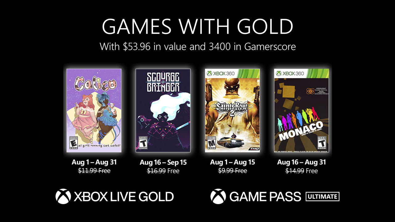 Nästa månads Games With Gold-spel
