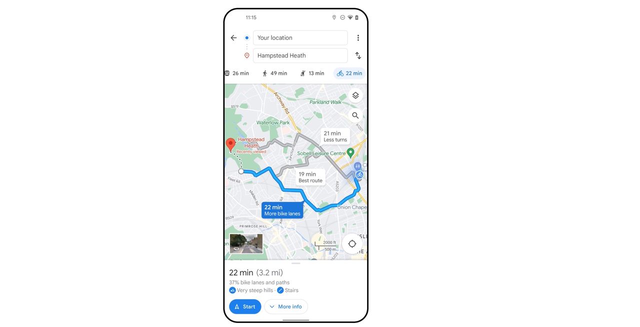 Google Maps får bättre cykelnavigering