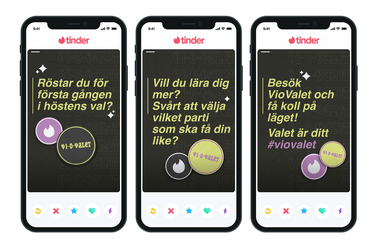 Tinder vill upplysa förstagångsväljare