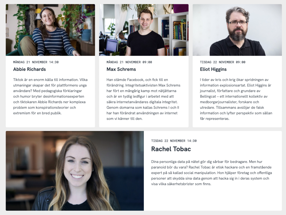 Programmet för Internetdagarna släppt