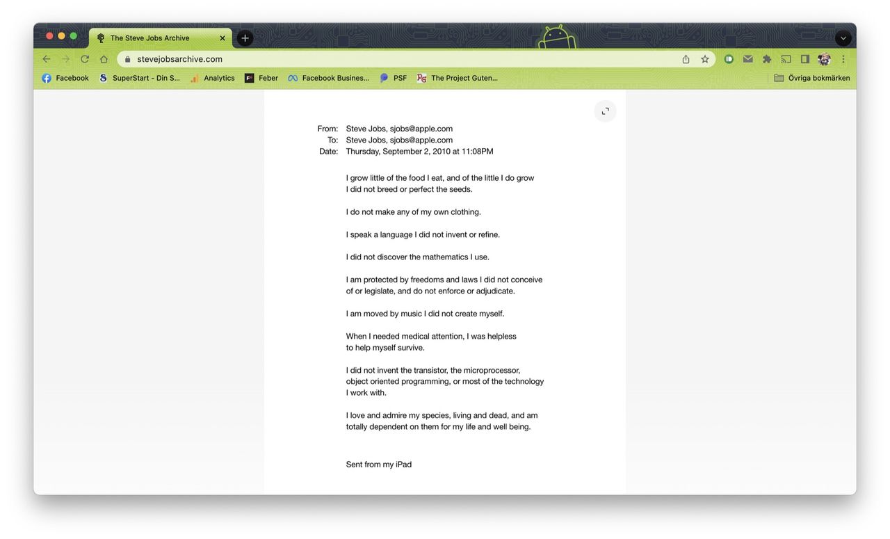 Hyllningssajt till Steve Jobs öppnad