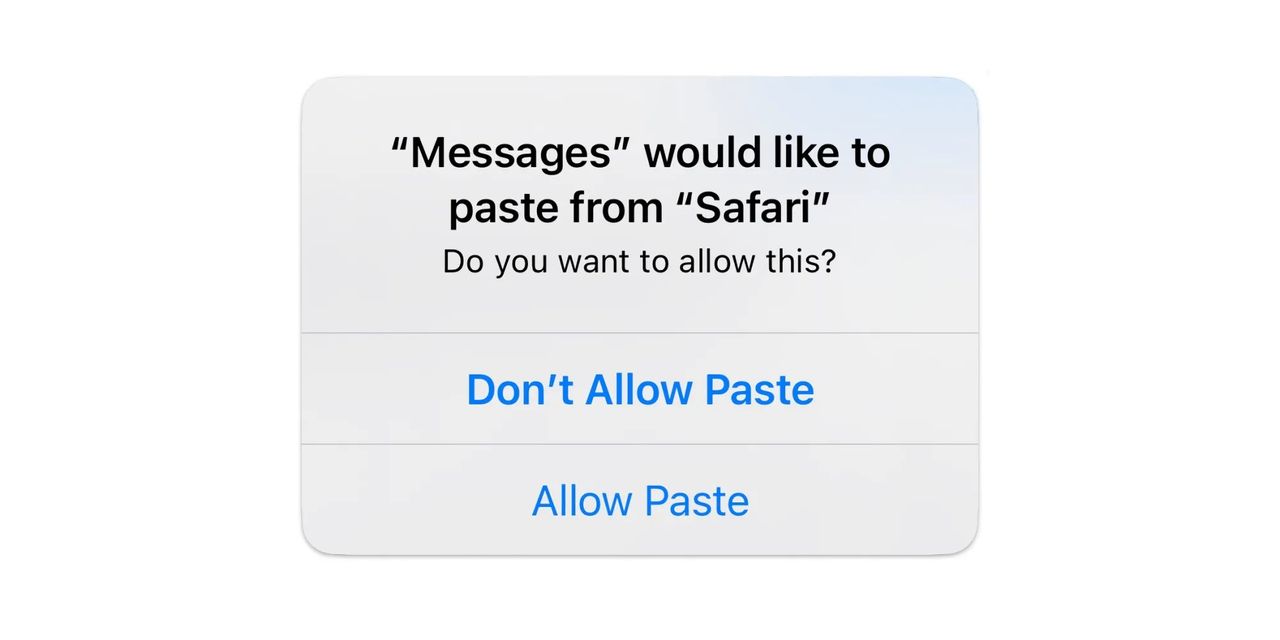 Onödigt många klistra in-tillåtelser i iOS 16 är en bugg