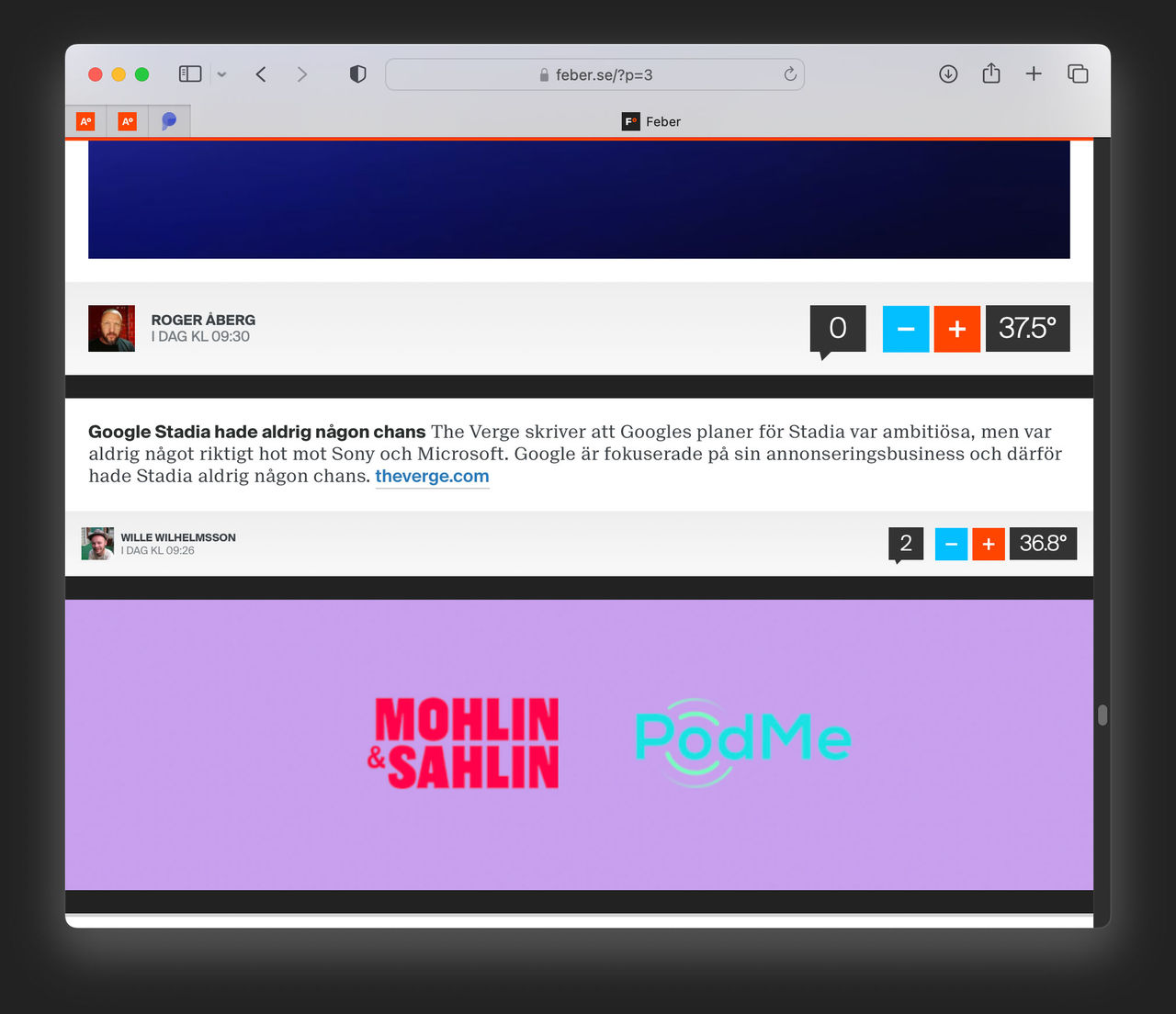 Nu testar vi ett lite mindre format