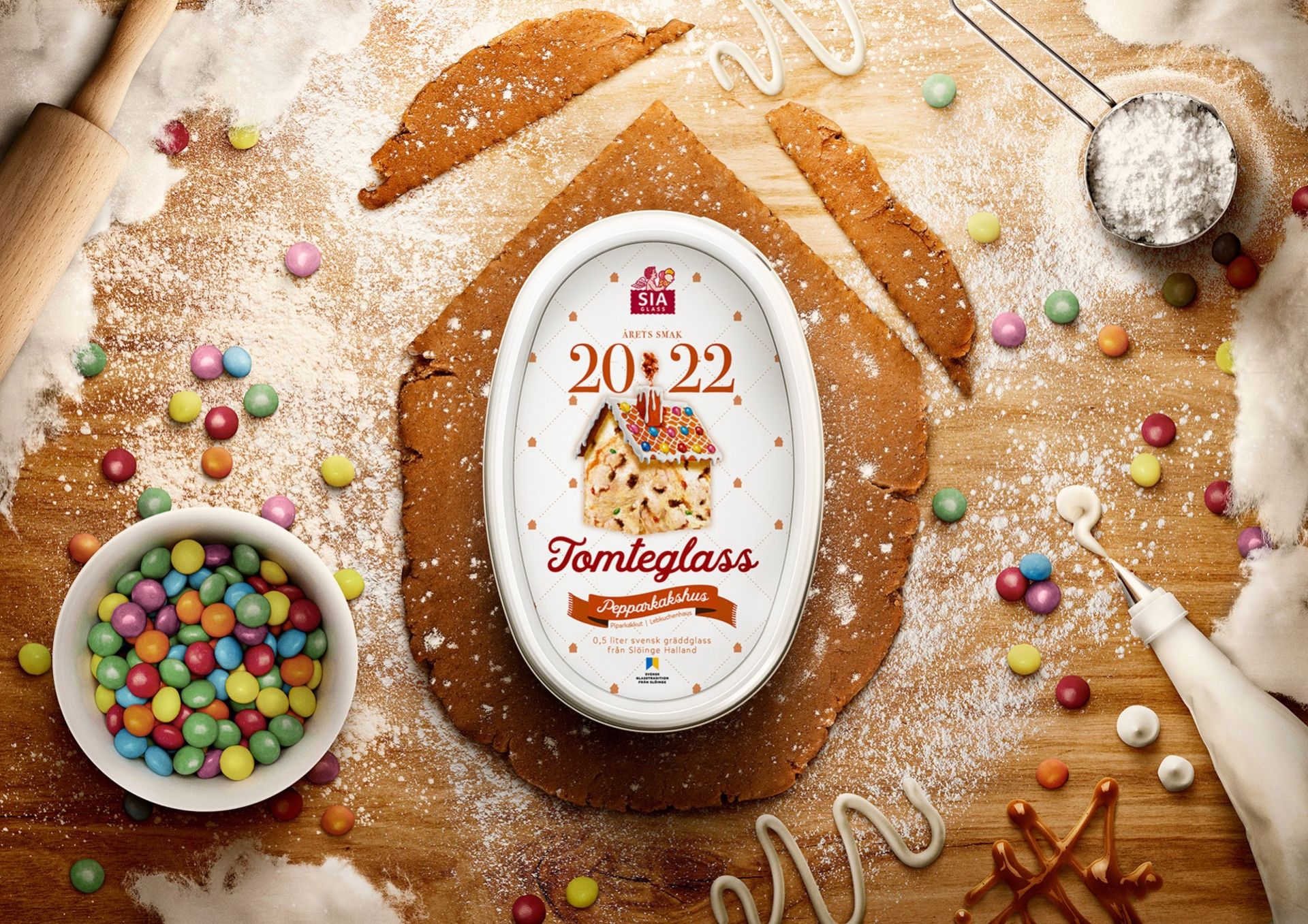 Sias nya tomteglass smakar pepparkakshus