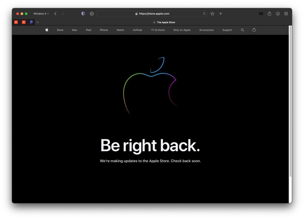 Apple Store ligger nere