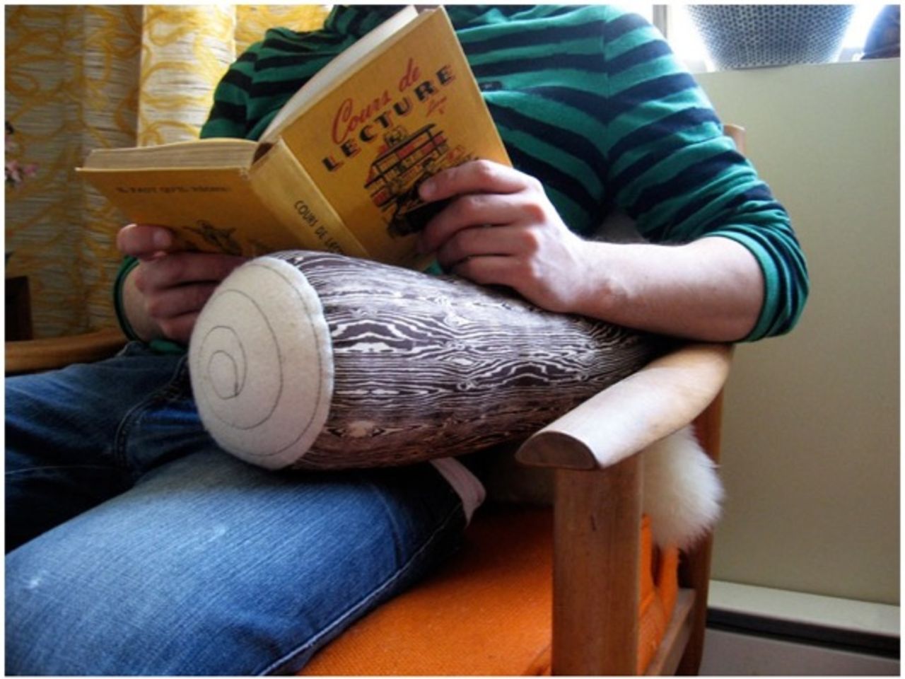 Woodgrain Log Pillow