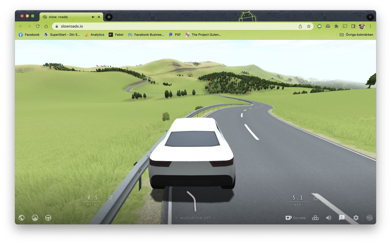 Slow Roads är bilsimulator för dem som bara vill köra bil