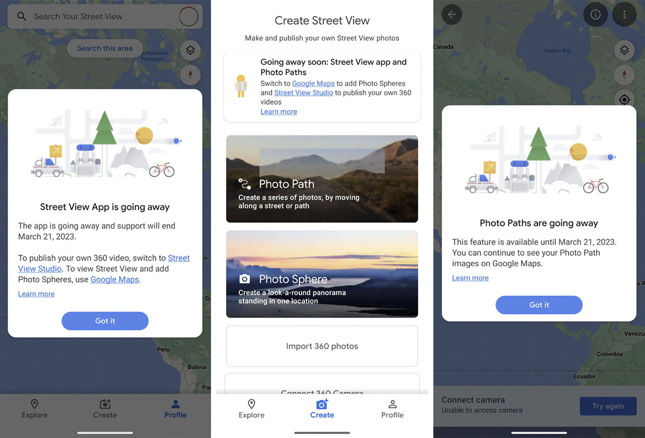 Google sägs snart stänga ner Google Street View-appen