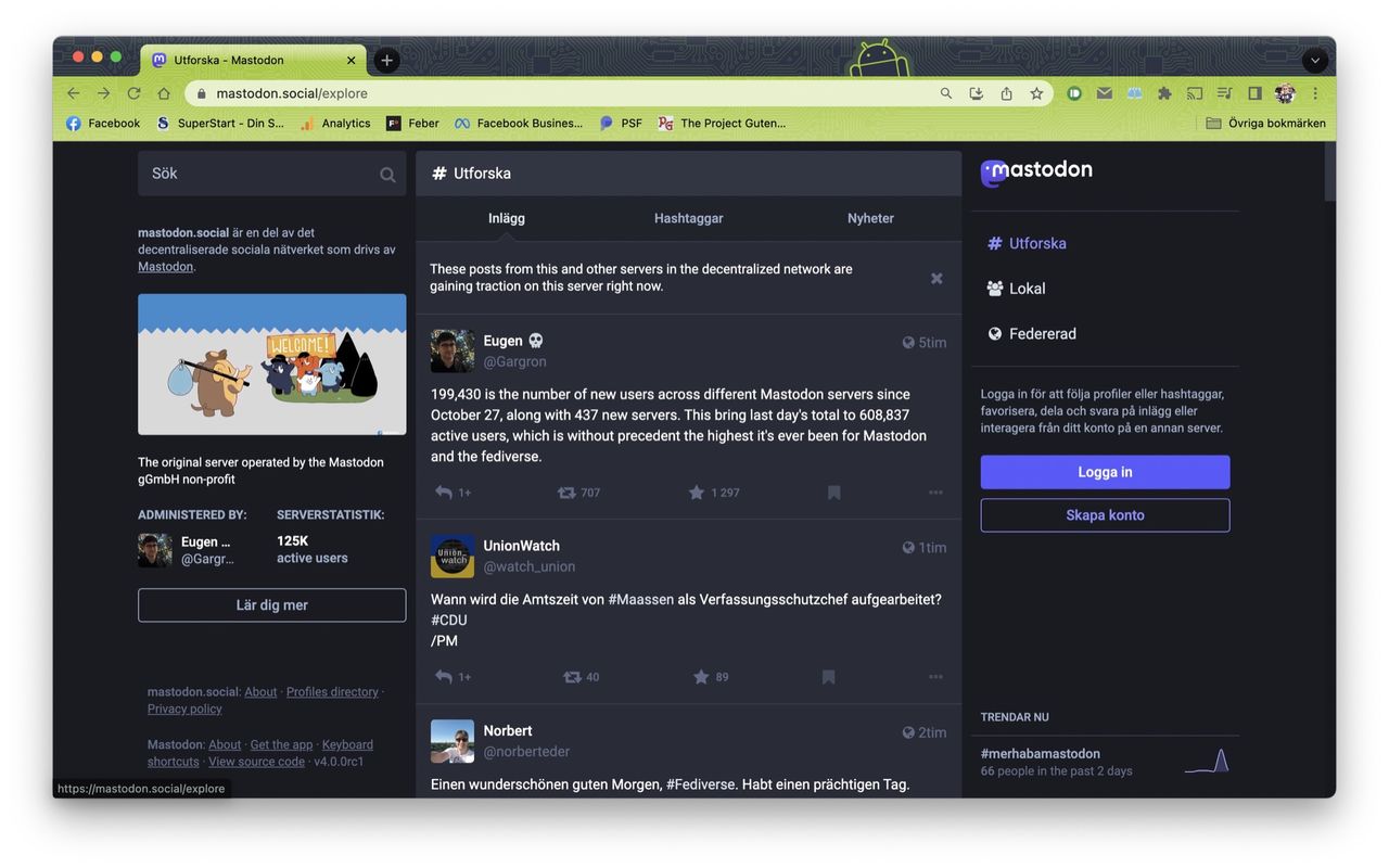 Rusning till Mastodon efter att Musk köpte Twitter