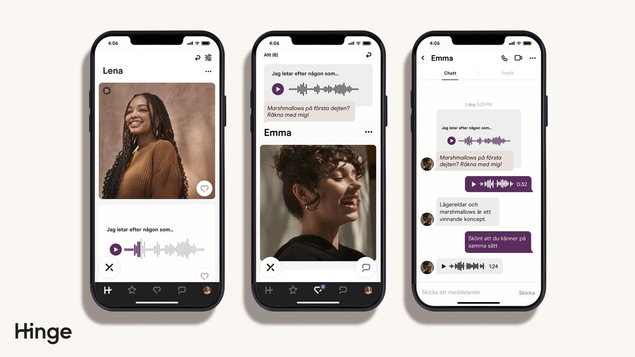Dejtingappen Hinge kommer till Sverige