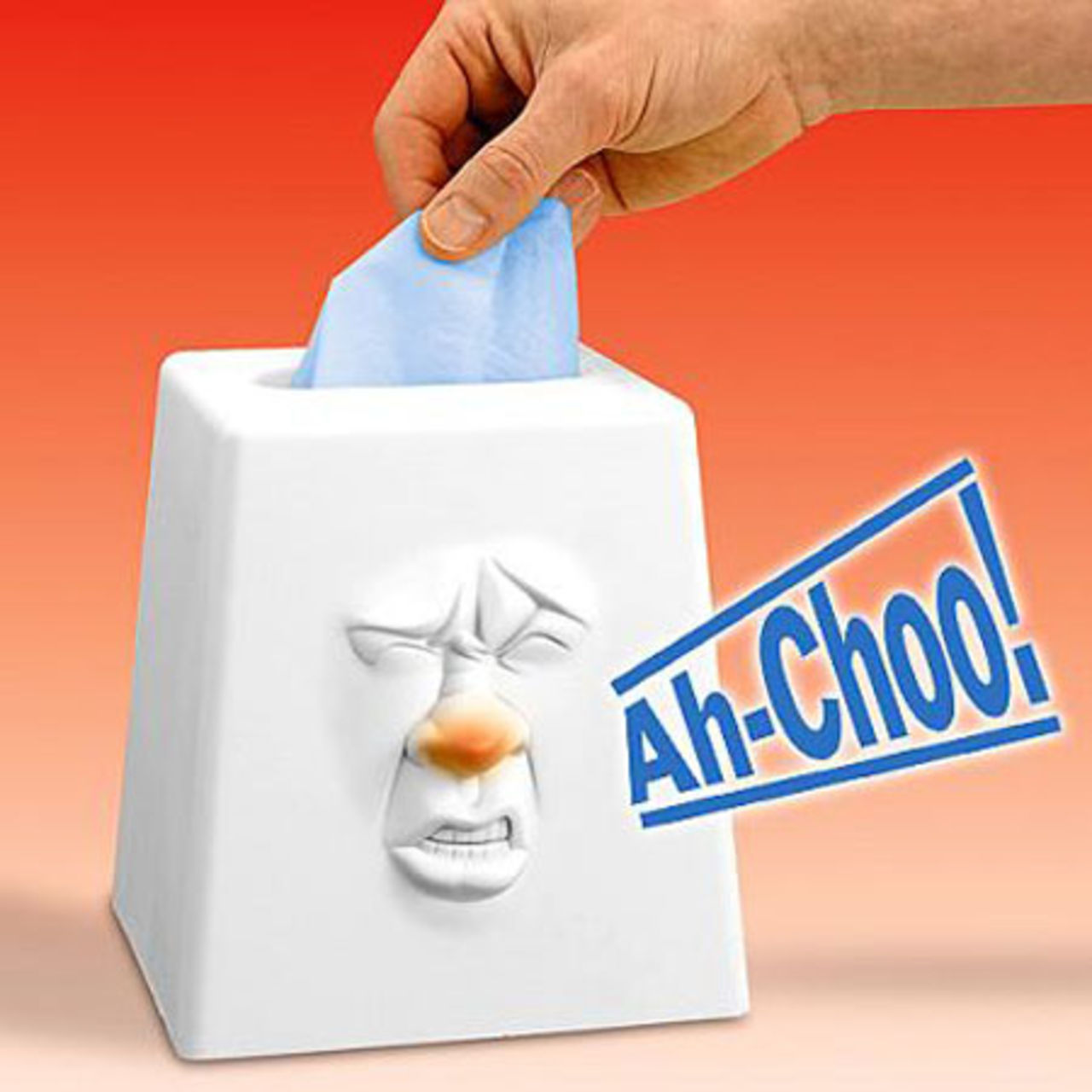 Servettförpackning som nyser