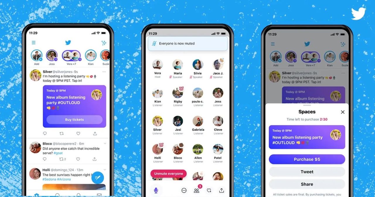 Funktionen Twitter Spaces stängs av