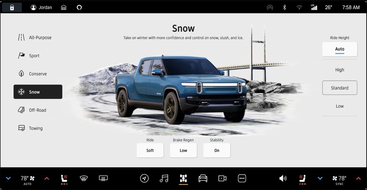 Rivian släpper snö-läge via mjukvaru-uppdatering