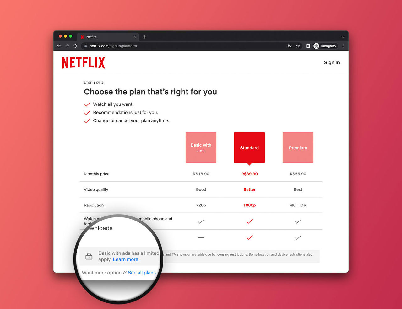 Netflix gömmer billigaste abonnemanget utan reklam